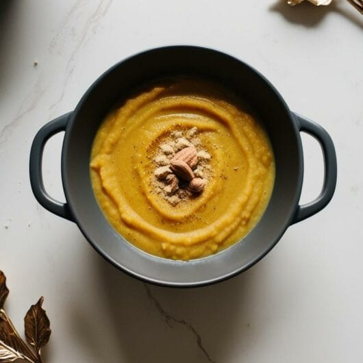 Cream of pumpkin soup with nutmeg
