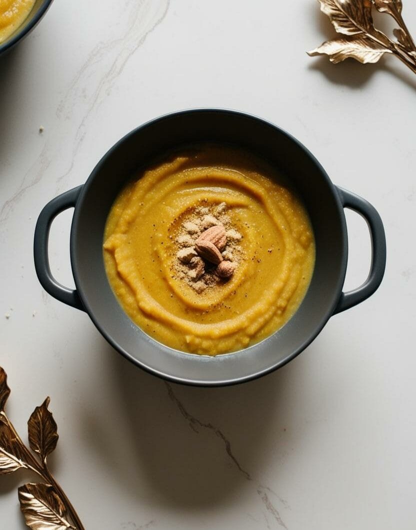 Cream of pumpkin soup with nutmeg