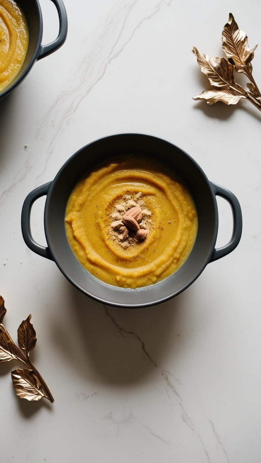 Cream of pumpkin soup with nutmeg