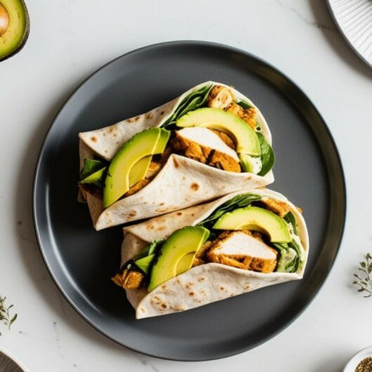 Chicken and avocado wraps