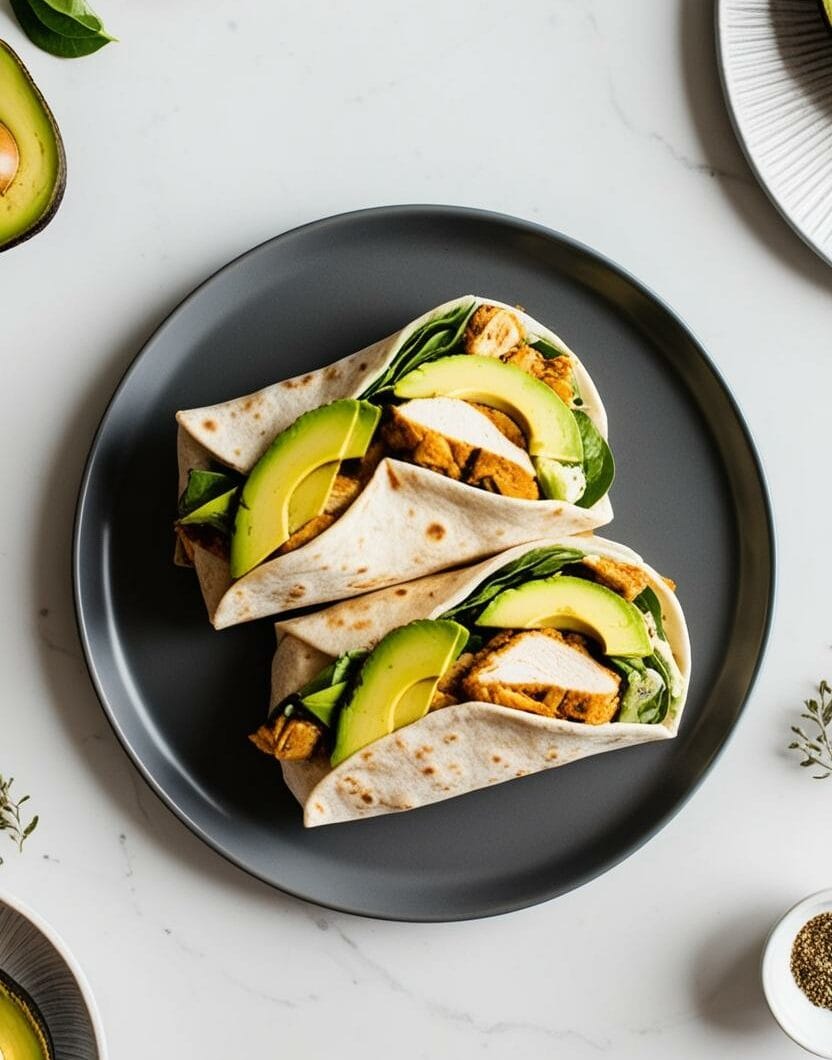 Wraps au poulet et avocat