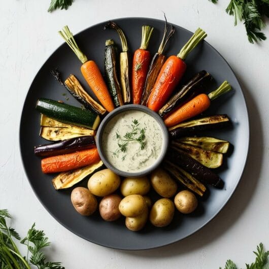 Crown of Roasted Vegetables and Herb Sauce