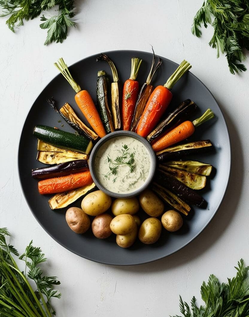 Crown of Roasted Vegetables and Herb Sauce