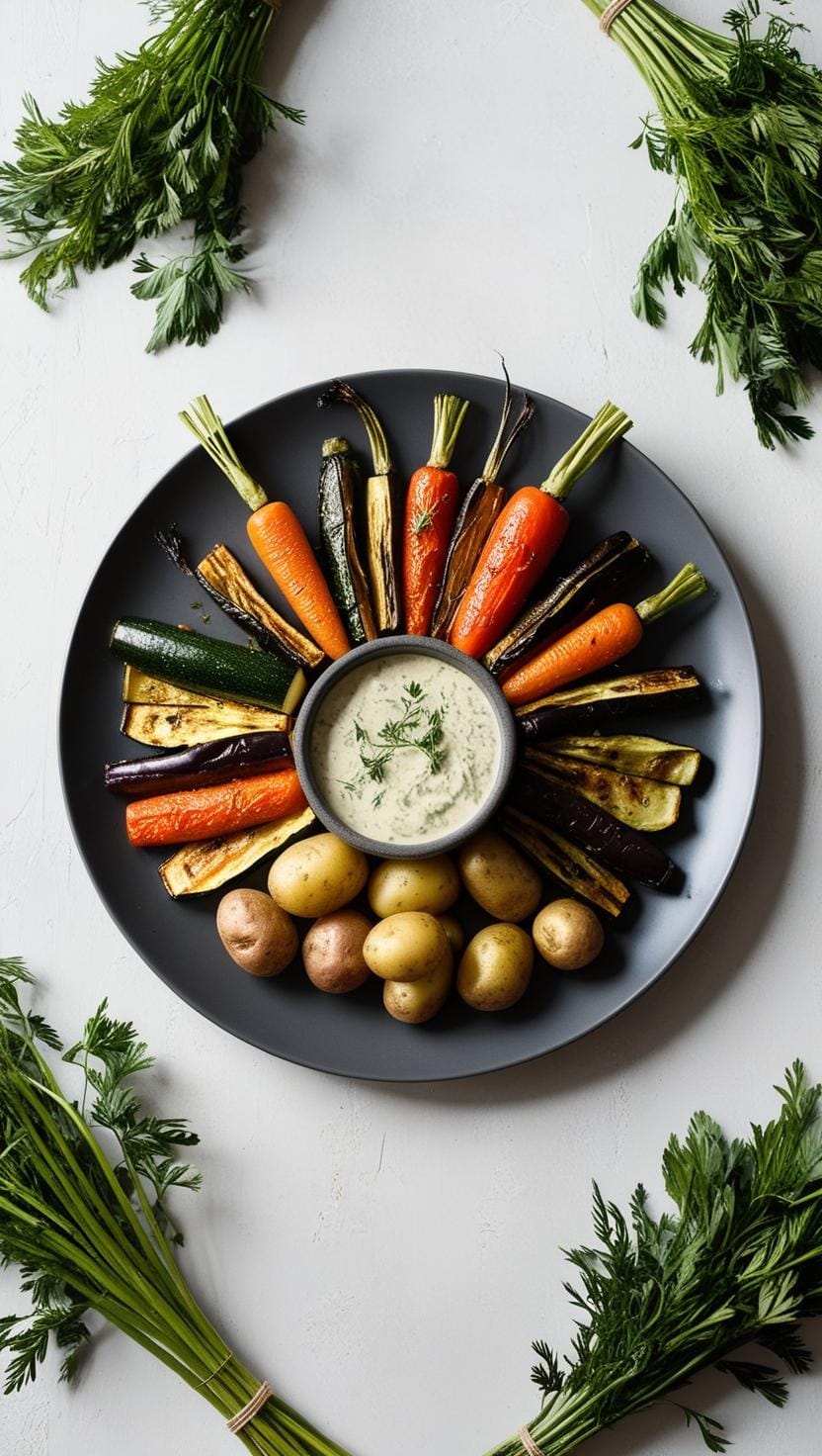 Crown of Roasted Vegetables and Herb Sauce