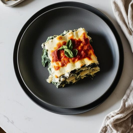 Lasagne with Goat Cheese and Spinach