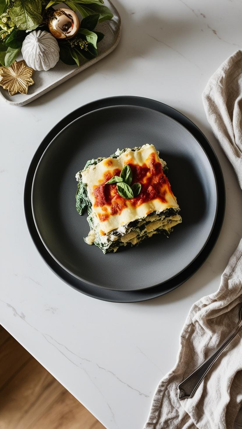 Lasagne with Goat Cheese and Spinach