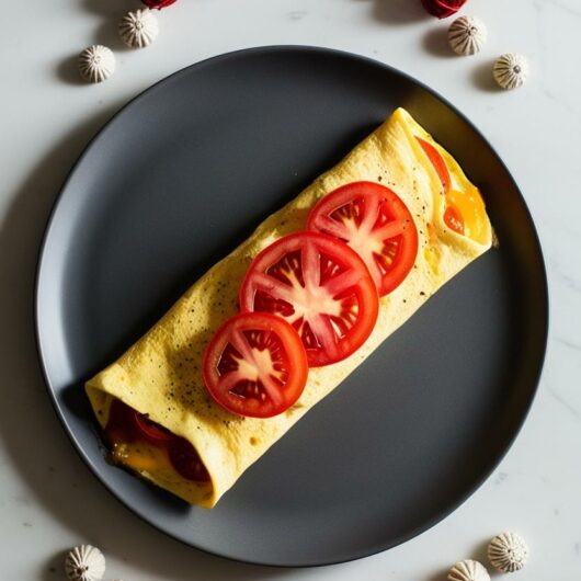 Garnished omelet
