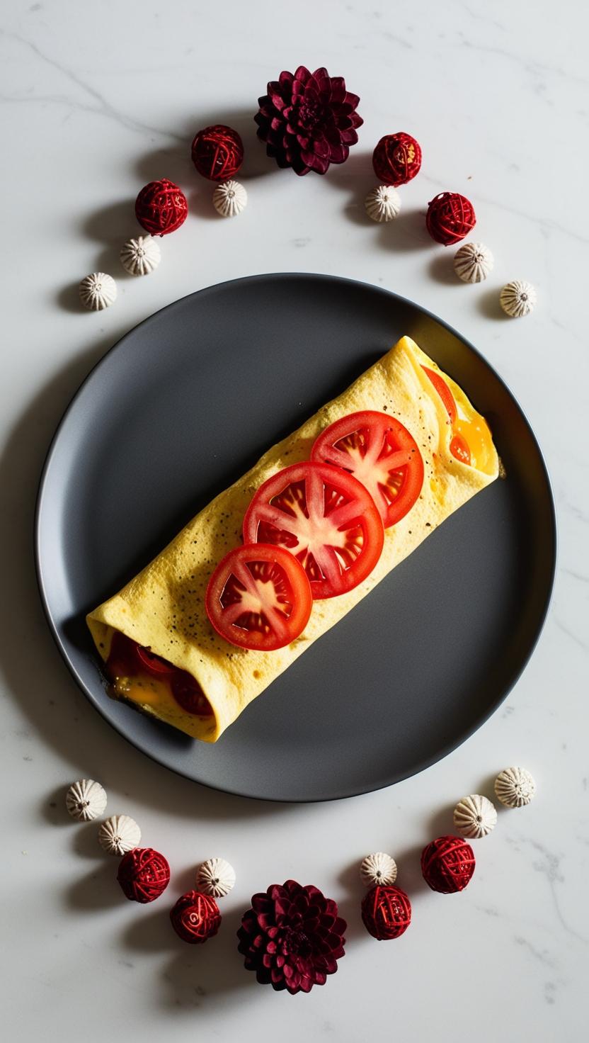 Garnished omelet