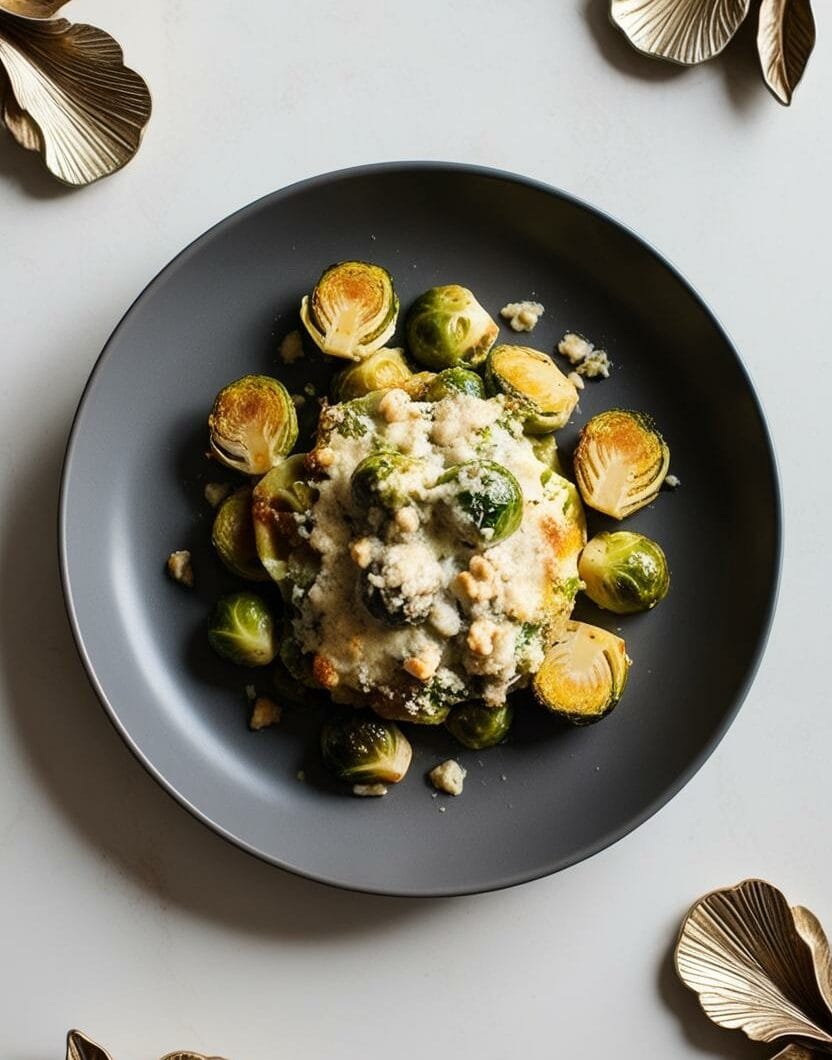 Gratin de Choux de Bruxelles au Bleu et Noix