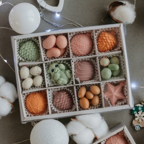 Christmas decorations in box