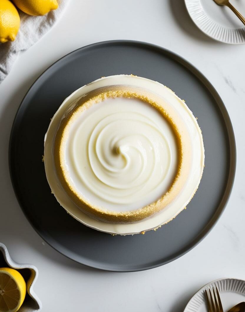 Gâteau au Yaourt : Citron, Basilic et Glaçage Fondant