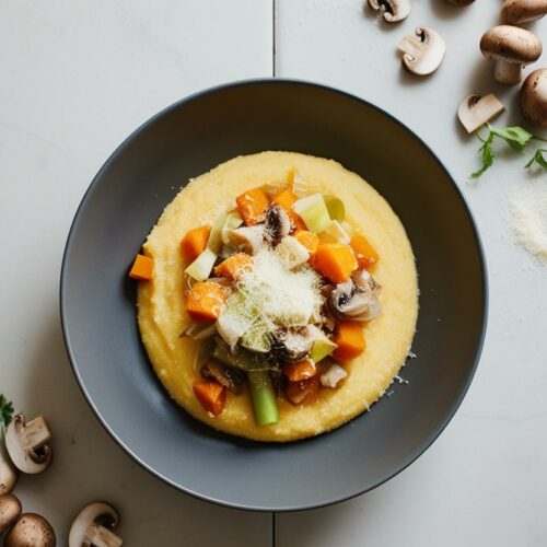 Polenta Crémeuse aux Légumes d’Hiver et Fromage Râpé : L’Hiver dans l’Assiette