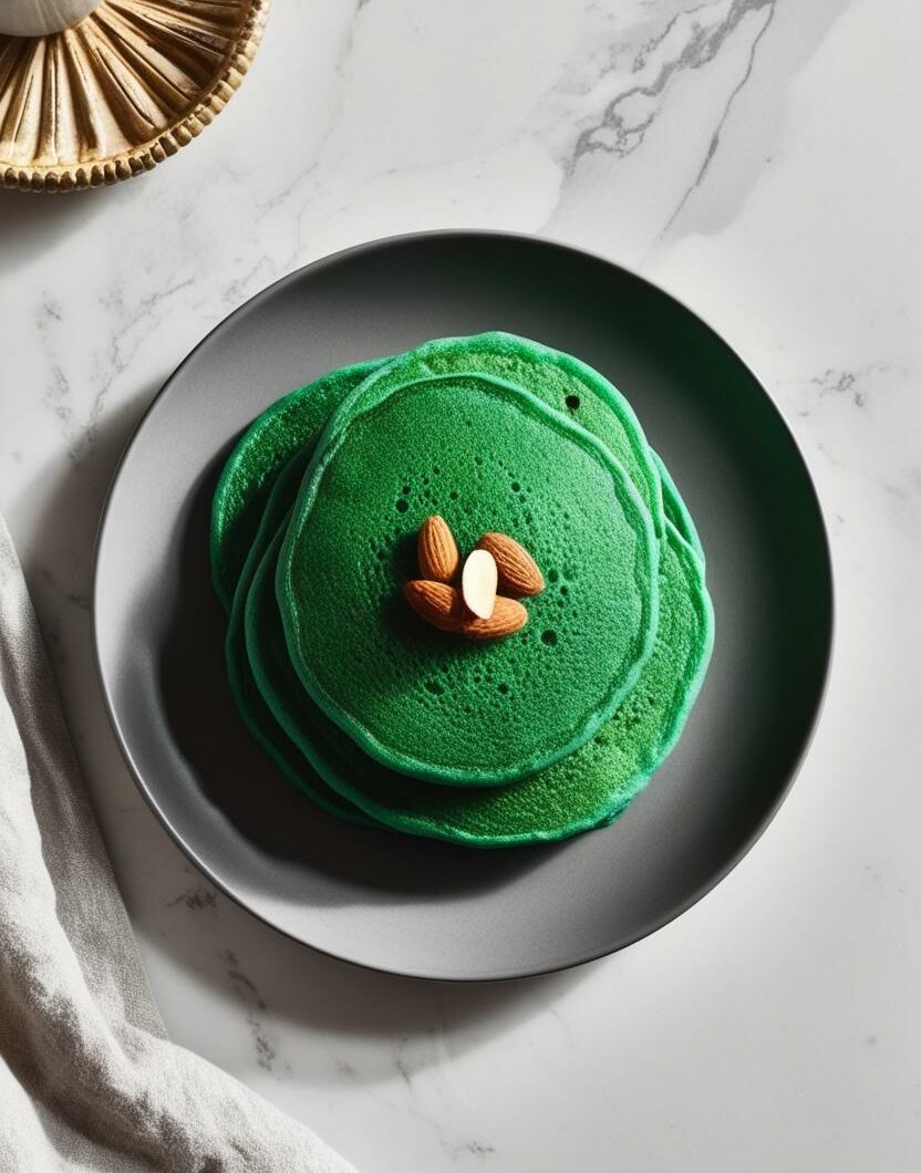 Pancakes Verts à la Spiruline et au Lait d'Amande